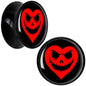 Valentine Jack O Heart Black Acrylic Saddle Plug Set by Onyx O - 16mm (5 8") - PLUG Saddle