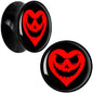 Valentine Jack O Heart Black Acrylic Saddle Plug Set by Onyx O - 20mm (13 16") - PLUG Saddle