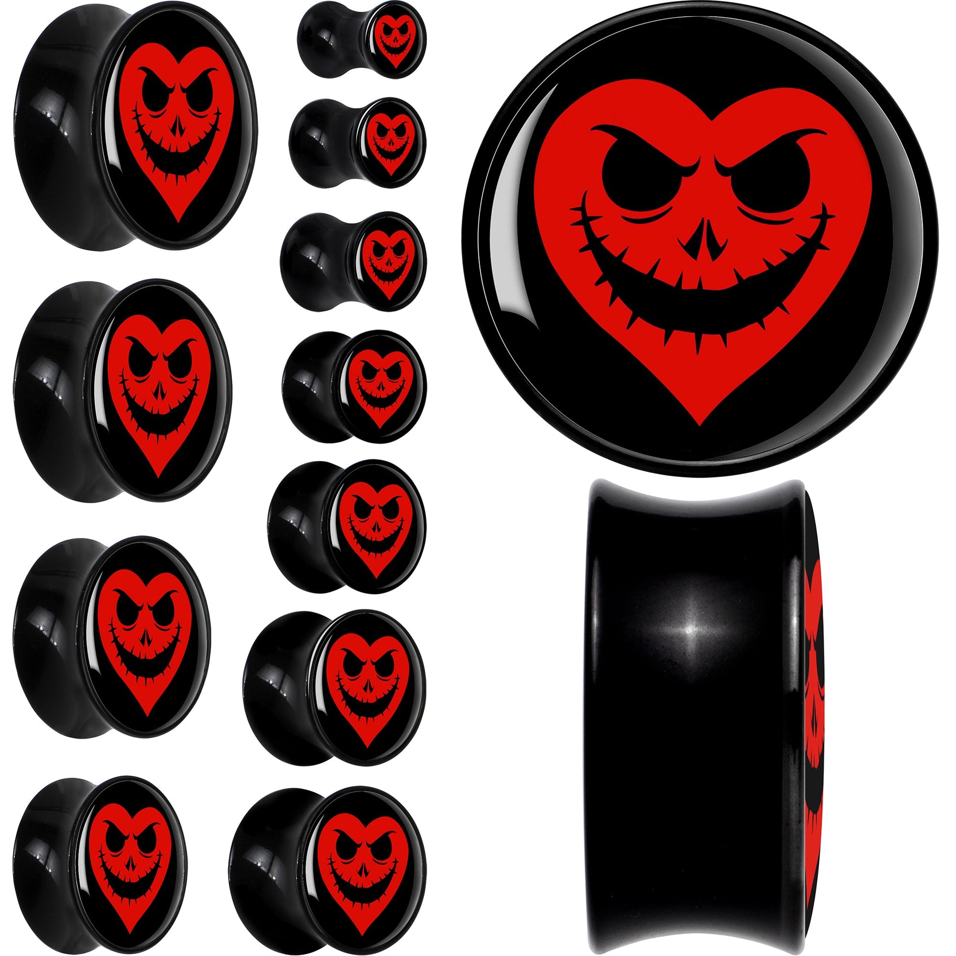 Valentine Jack O Heart Black Acrylic Saddle Plug Set by Onyx O - - PLUG Saddle