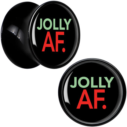 Jolly AF Festive Holiday Christmas Acrylic Saddle Plug Set by Onyx O - 12mm (1 2") - PLUG Saddle