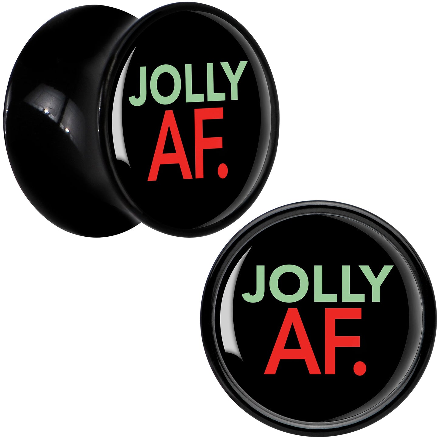 Jolly AF Festive Holiday Christmas Acrylic Saddle Plug Set by Onyx O - 13mm (34 64") - PLUG Saddle