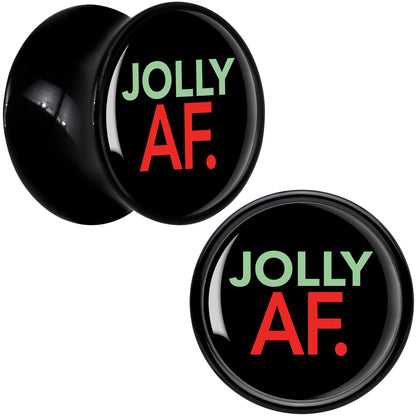 Jolly AF Festive Holiday Christmas Acrylic Saddle Plug Set by Onyx O - 13mm (34 64") - PLUG Saddle