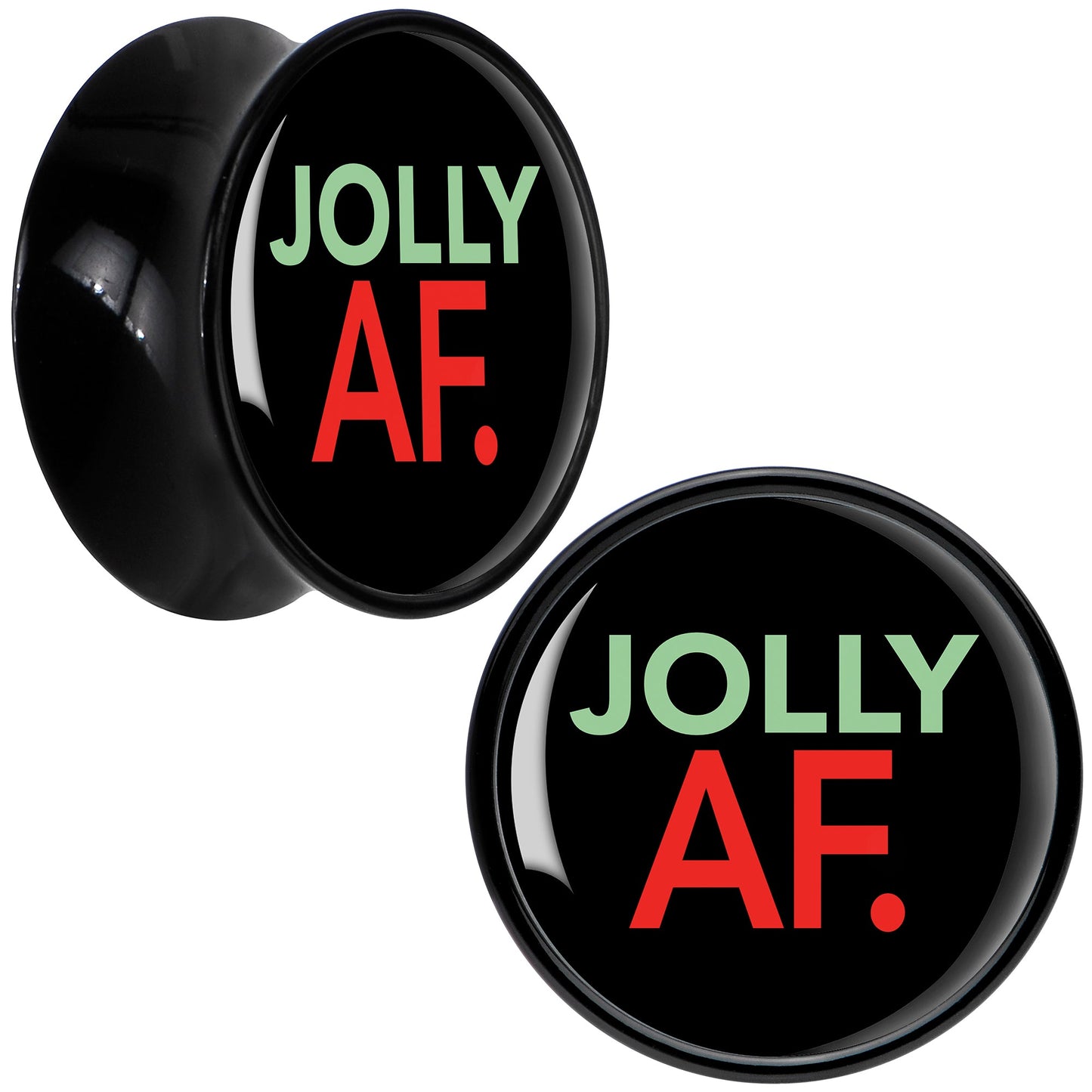 Jolly AF Festive Holiday Christmas Acrylic Saddle Plug Set by Onyx O - 16mm (5 8") - PLUG Saddle