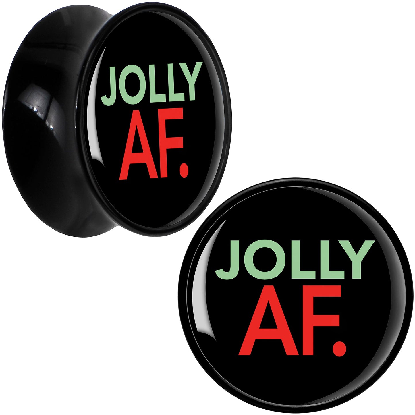 Jolly AF Festive Holiday Christmas Acrylic Saddle Plug Set by Onyx O - 18mm (.0709") - PLUG Saddle