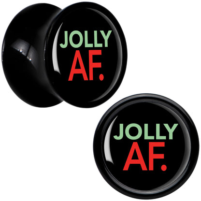 Jolly AF Festive Holiday Christmas Acrylic Saddle Plug Set by Onyx O - 8mm (0 Gauge) - PLUG Saddle