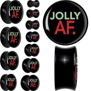Jolly AF Festive Holiday Christmas Acrylic Saddle Plug Set by Onyx O - - PLUG Saddle