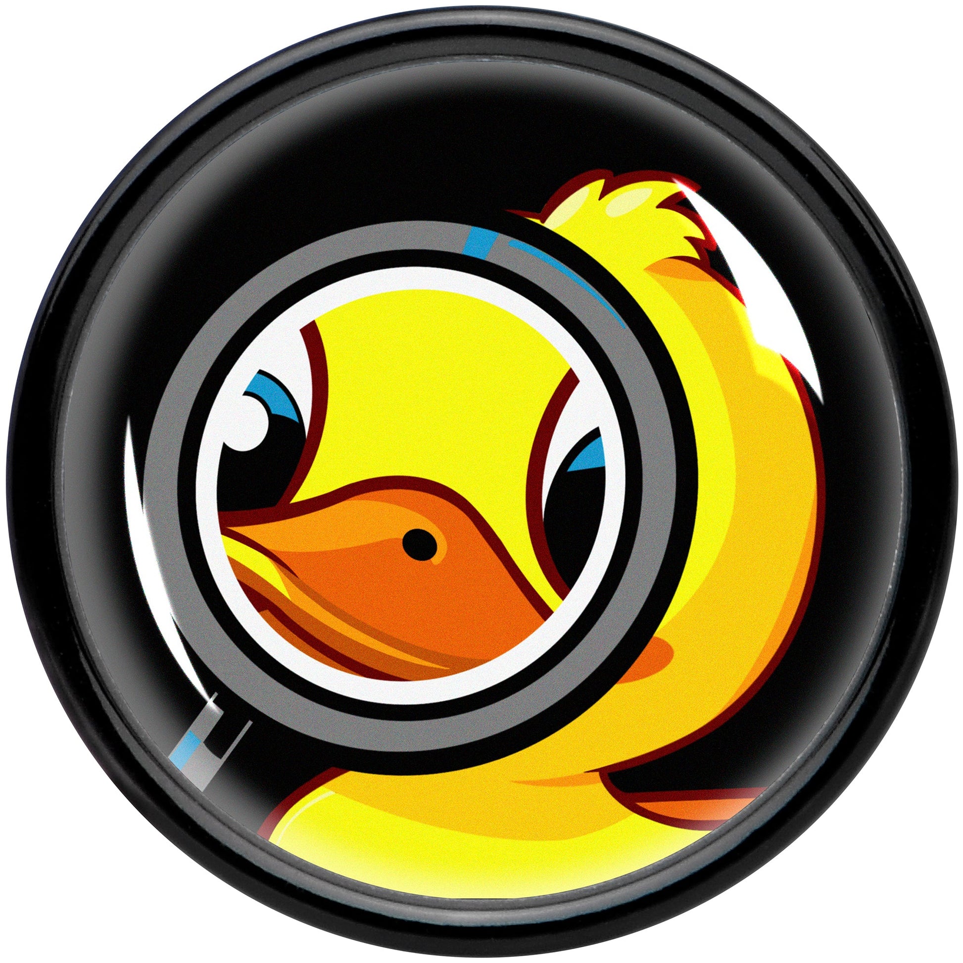 Magnified Yellow Duck Black Acrylic Saddle Plug Set 8mm to 20mm by Onyx O - - PLUG Saddle