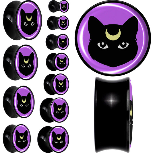 Black Mystic Kitty Cat Black Acrylic Saddle Plug Set by Onyx O - - PLUG Saddle