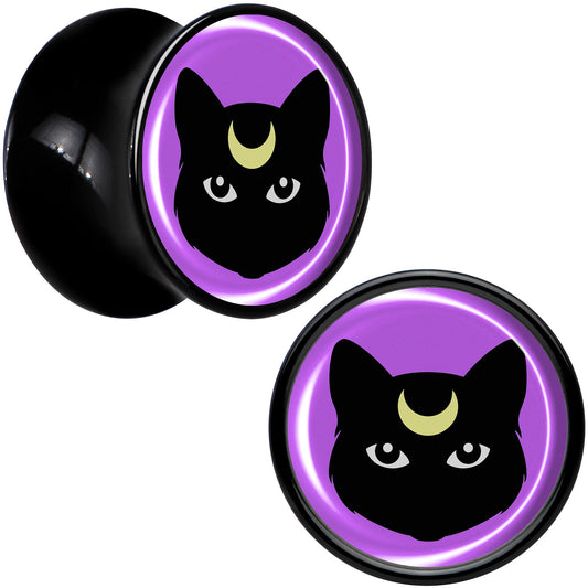 Black Mystic Kitty Cat Black Acrylic Saddle Plug Set by Onyx O - - PLUG Saddle