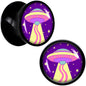 Style Space Invasion UFO Black Acrylic Saddle Plug Set by Onyx O - 10mm (00 Gauge) - PLUG Saddle