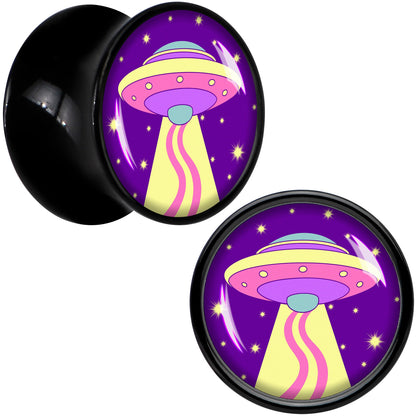 Style Space Invasion UFO Black Acrylic Saddle Plug Set by Onyx O - 13mm (34 64") - PLUG Saddle