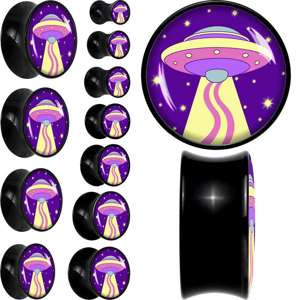Style Space Invasion UFO Black Acrylic Saddle Plug Set by Onyx O - - PLUG Saddle