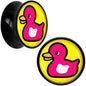 Black Acrylic Pink Ducky Double Flare Plug Set by Onyx O - 14mm (9 16") - PLUG Double Flare