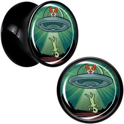 0G Reverse Alien UFO Abduction Black Acrylic Saddle Plug Set by Onyx O - - PLUG Saddle