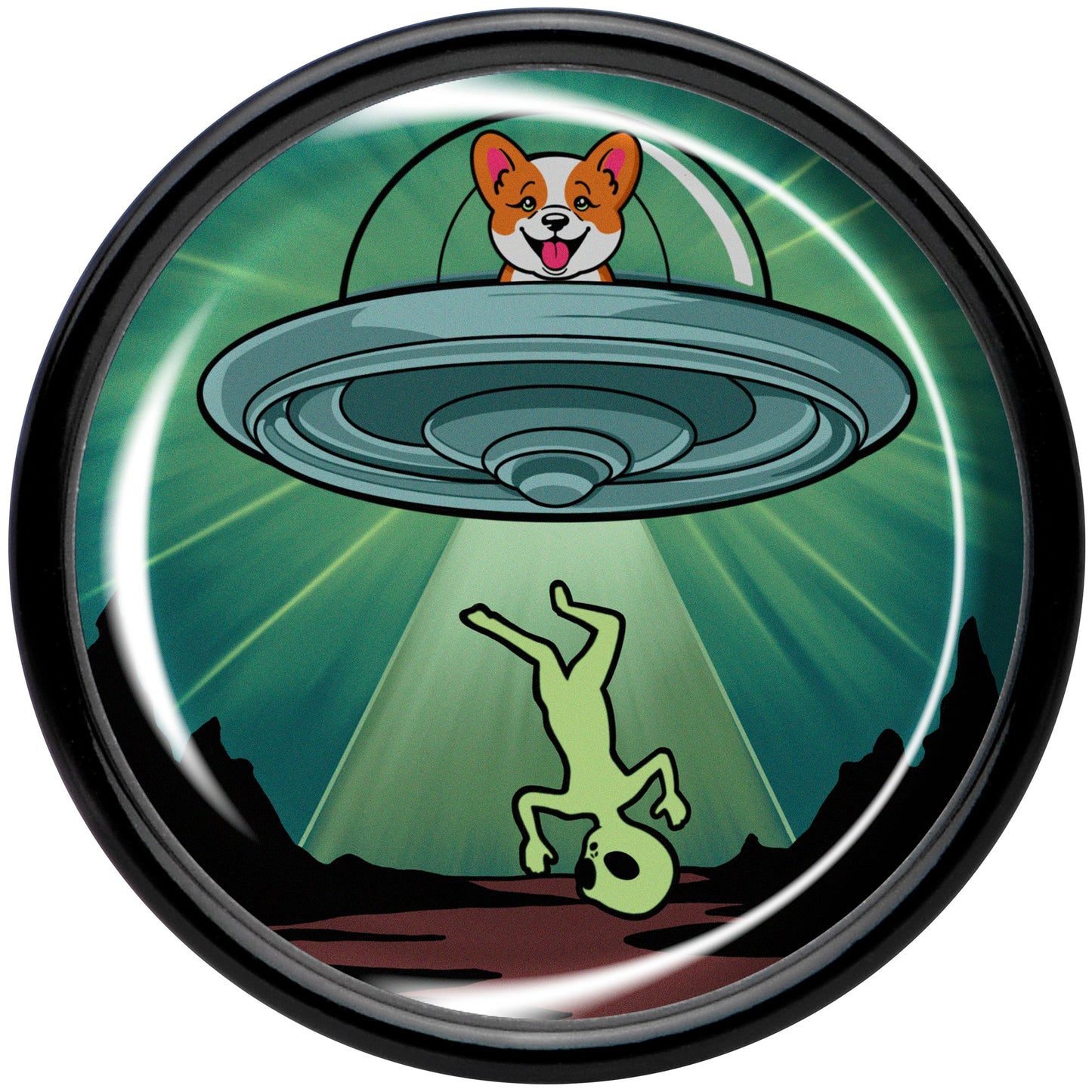 0G Reverse Alien UFO Abduction Black Acrylic Saddle Plug Set by Onyx O - - PLUG Saddle