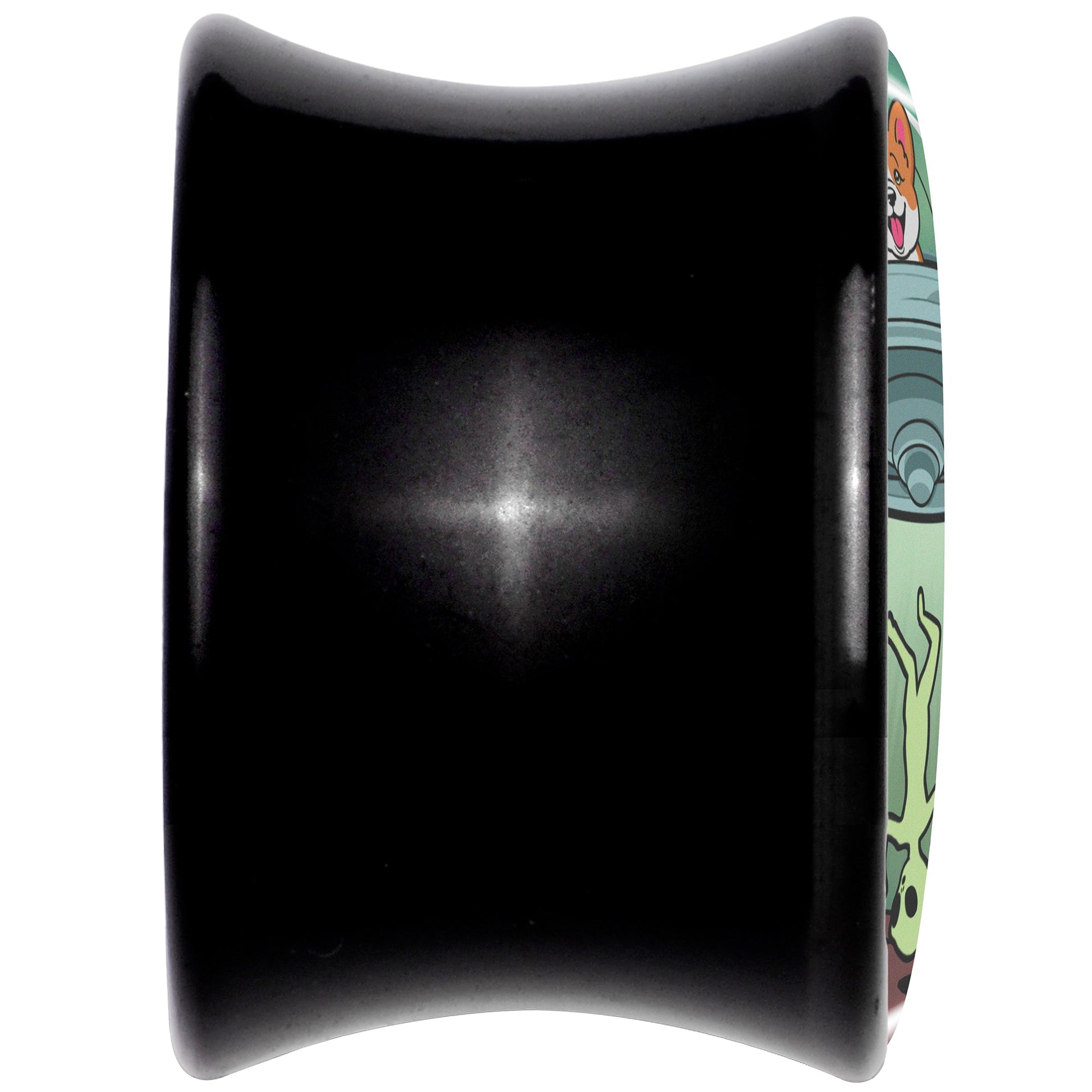 0G Reverse Alien UFO Abduction Black Acrylic Saddle Plug Set by Onyx O - - PLUG Saddle