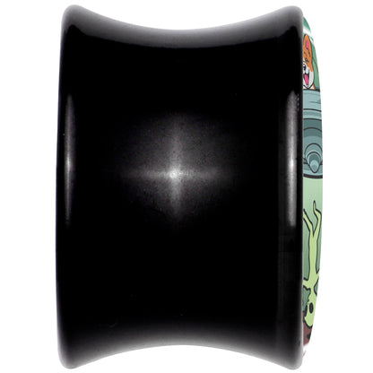 0G Reverse Alien UFO Abduction Black Acrylic Saddle Plug Set by Onyx O - - PLUG Saddle