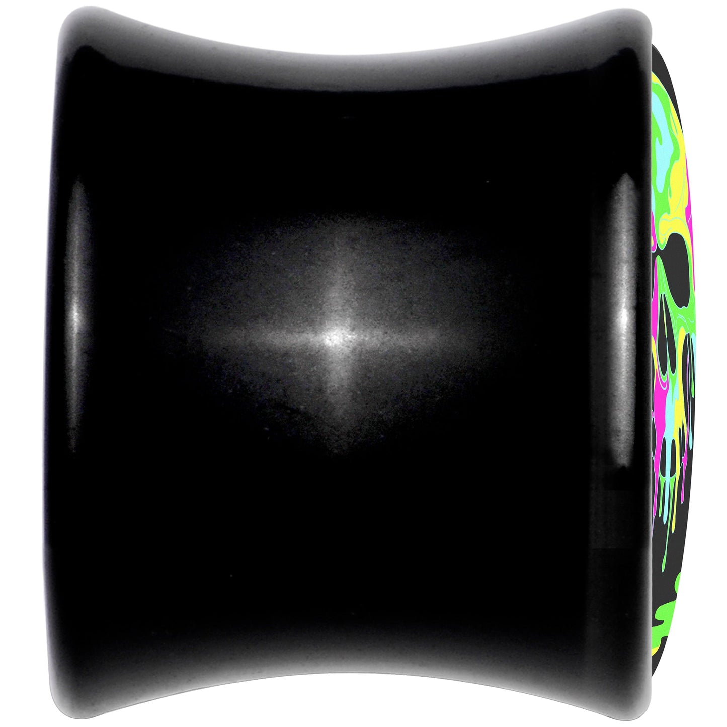 Ultra Bright Melting Skull Black Acrylic Saddle Plug Set by Onyx O - - PLUG Saddle