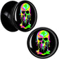 Ultra Bright Melting Skull Black Acrylic Saddle Plug Set by Onyx O - 12mm (1 2") - PLUG Saddle