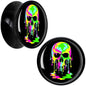 Ultra Bright Melting Skull Black Acrylic Saddle Plug Set by Onyx O - 14mm (9 16") - PLUG Saddle