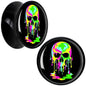 Ultra Bright Melting Skull Black Acrylic Saddle Plug Set by Onyx O - 16mm (5 8") - PLUG Saddle