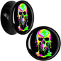 Ultra Bright Melting Skull Black Acrylic Saddle Plug Set by Onyx O - 18mm (.0709") - PLUG Saddle