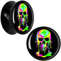 Ultra Bright Melting Skull Black Acrylic Saddle Plug Set by Onyx O - 20mm (13 16") - PLUG Saddle