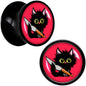 Stabby Cat Black Acrylic Saddle Plug Set by Onyx O - 10mm (00 Gauge) - PLUG Saddle