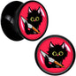 Stabby Cat Black Acrylic Saddle Plug Set by Onyx O - 13mm (34 64") - PLUG Saddle