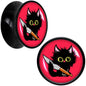 Stabby Cat Black Acrylic Saddle Plug Set by Onyx O - 14mm (9 16") - PLUG Saddle