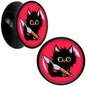 Stabby Cat Black Acrylic Saddle Plug Set by Onyx O - 16mm (5 8") - PLUG Saddle