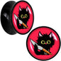 Stabby Cat Black Acrylic Saddle Plug Set by Onyx O - 18mm (.0709") - PLUG Saddle