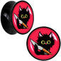 Stabby Cat Black Acrylic Saddle Plug Set by Onyx O - 20mm (13 16") - PLUG Saddle
