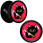 Stabby Cat Black Acrylic Saddle Plug Set by Onyx O - 8mm (0 Gauge) - PLUG Saddle