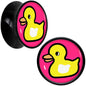 Black Acrylic Yellow Ducky Double Flare Plug Set by Onyx O - 14mm (9 16") - PLUG Double Flare
