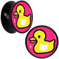 Black Acrylic Yellow Ducky Double Flare Plug Set by Onyx O - 16mm (5 8") - PLUG Double Flare