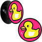Black Acrylic Yellow Ducky Double Flare Plug Set by Onyx O - 18mm (0.709") - PLUG Double Flare