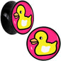 Black Acrylic Yellow Ducky Double Flare Plug Set by Onyx O - 20mm (13 16") - PLUG Double Flare