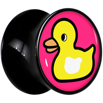 Black Acrylic Yellow Ducky Double Flare Plug Set by Onyx O - - PLUG Double Flare