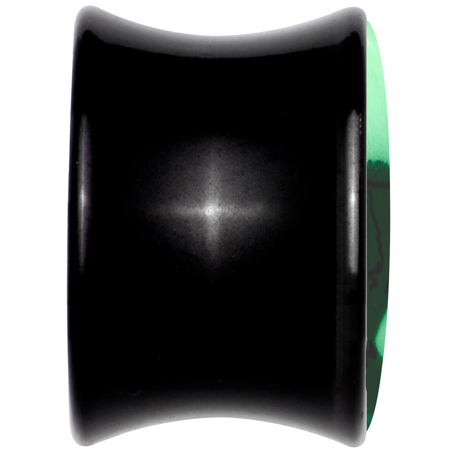 Black Acrylic Glow in the Dark Peeking Cat Double Flare Plug Set by Onyx O - - PLUG Double Flare