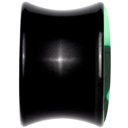 Black Acrylic Glow in the Dark Peeking Cat Double Flare Plug Set by Onyx O - - PLUG Double Flare