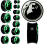 0G Glow in the Dark Fishbowl Kitty Cat Black Acrylic Saddle Plug Set by Onyx O - - PLUG Saddle