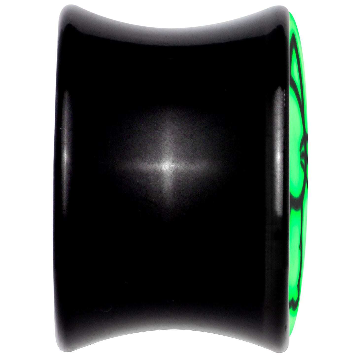 Glow in the Dark Kitty Cat Black Acrylic Saddle Plug Set 8mm to 20mm by Onyx O - - PLUG Saddle