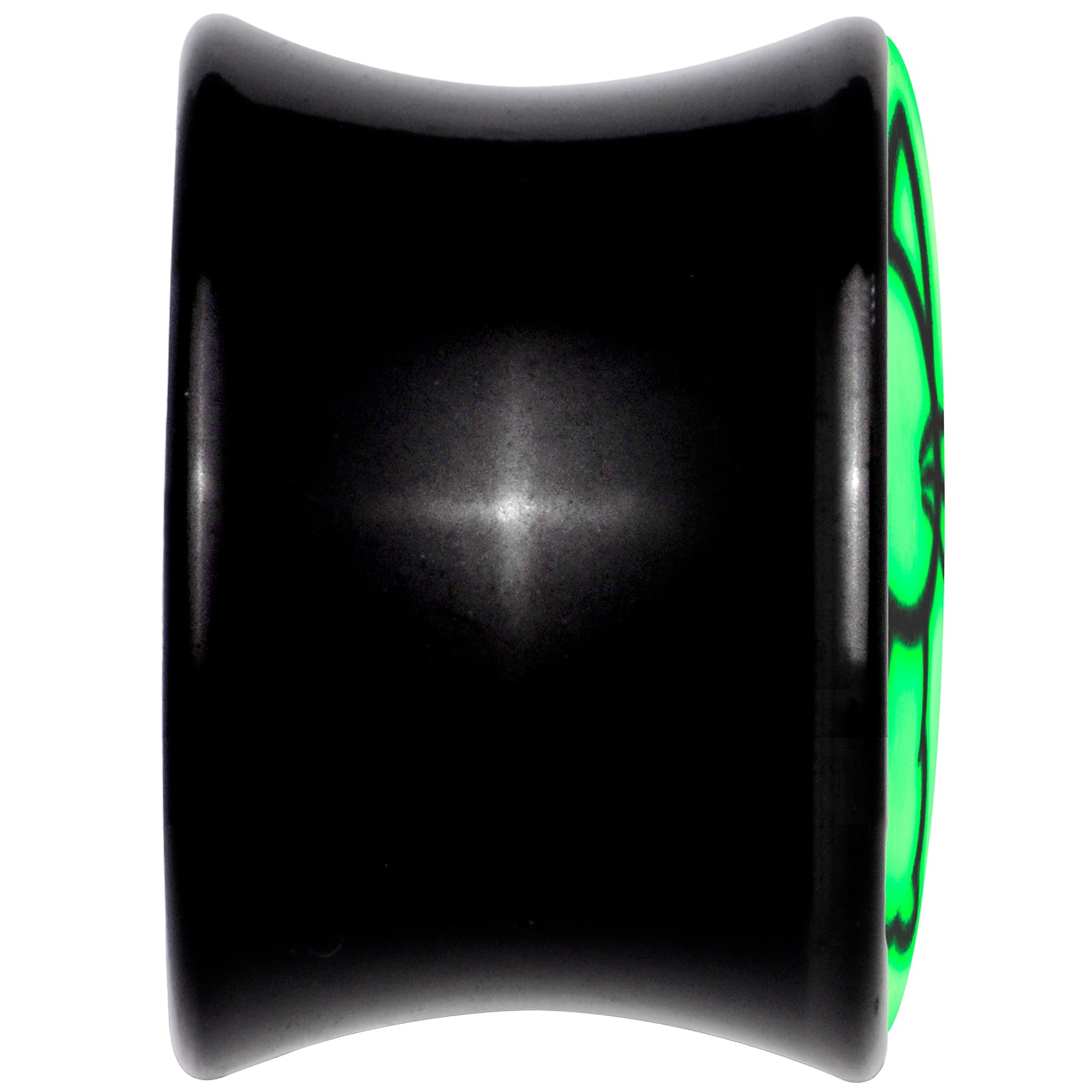 Glow in the Dark Kitty Cat Black Acrylic Saddle Plug Set 8mm to 20mm by Onyx O - - PLUG Saddle