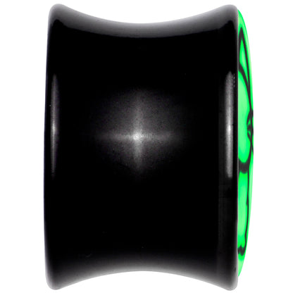 Glow in the Dark Kitty Cat Black Acrylic Saddle Plug Set 8mm to 20mm by Onyx O - - PLUG Saddle