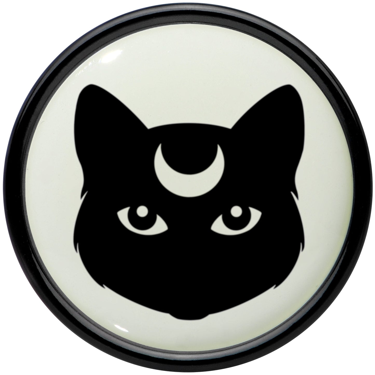Glow in the Dark Mystic Kitty Cat Black Acrylic Saddle Plug Set by Onyx O - - PLUG Saddle
