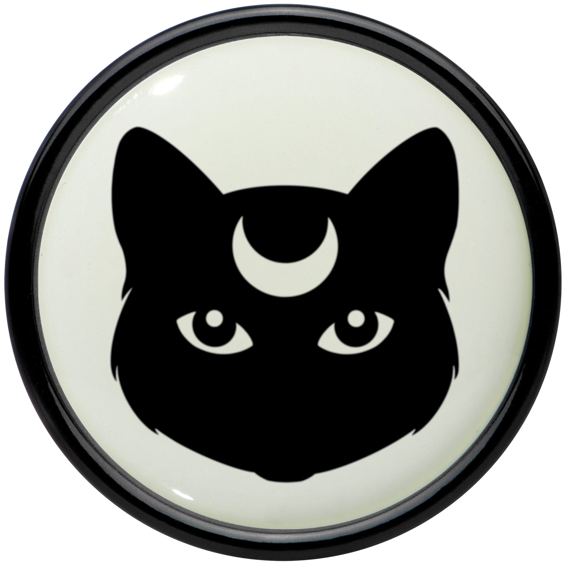 Glow in the Dark Mystic Kitty Cat Black Acrylic Saddle Plug Set by Onyx O - - PLUG Saddle