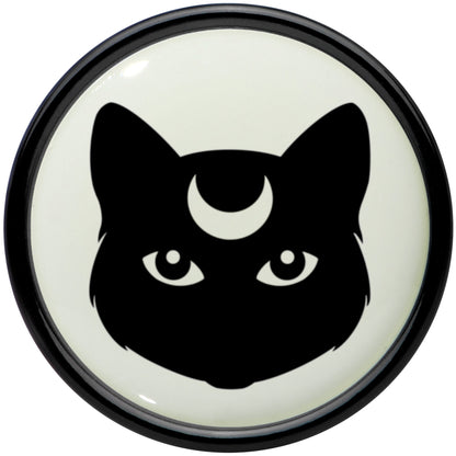 Glow in the Dark Mystic Kitty Cat Black Acrylic Saddle Plug Set by Onyx O - - PLUG Saddle