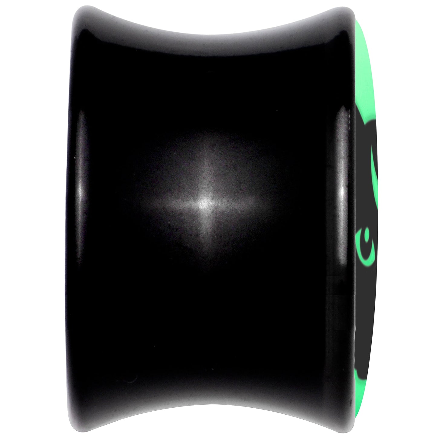 Glow in the Dark Mystic Kitty Cat Black Acrylic Saddle Plug Set by Onyx O - - PLUG Saddle
