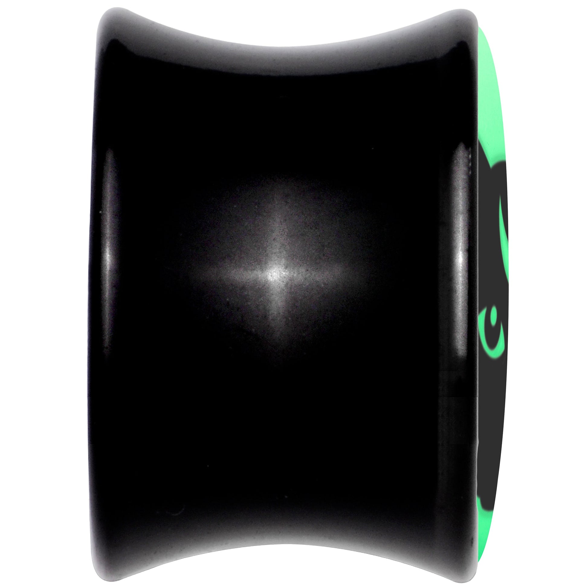 Glow in the Dark Mystic Kitty Cat Black Acrylic Saddle Plug Set by Onyx O - - PLUG Saddle
